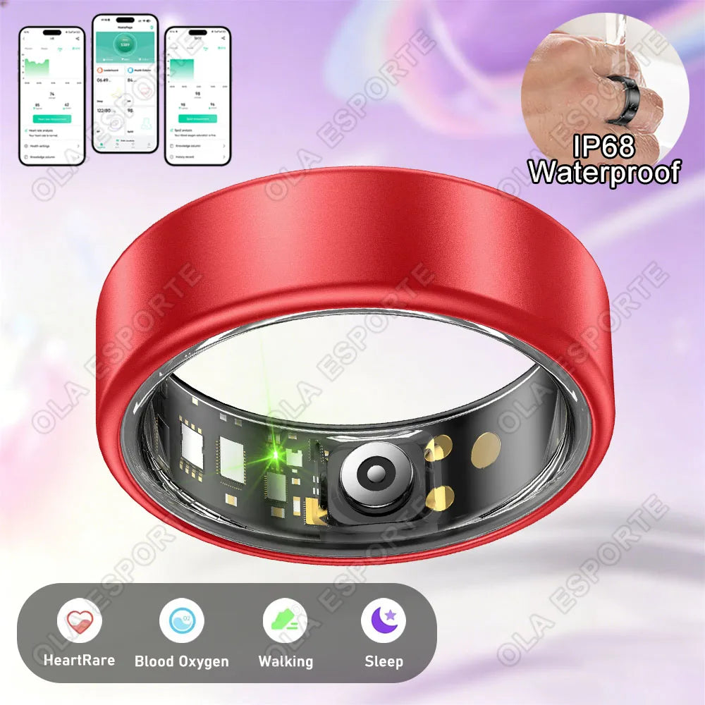 Smart Ring Men Women Heart Rate Blood Oxygen Monitor 5ATM Waterproof Multiple sports modes Step counting For Android iOS 2026 NEW R12