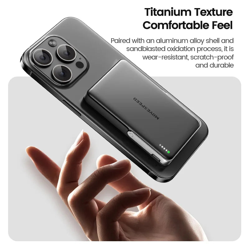 MOVESPEED S05Pro Magnetic Power Bank 5000mAh Wireless Portable External Battery with Stand for MagSafe PowerBank for iPhone 16