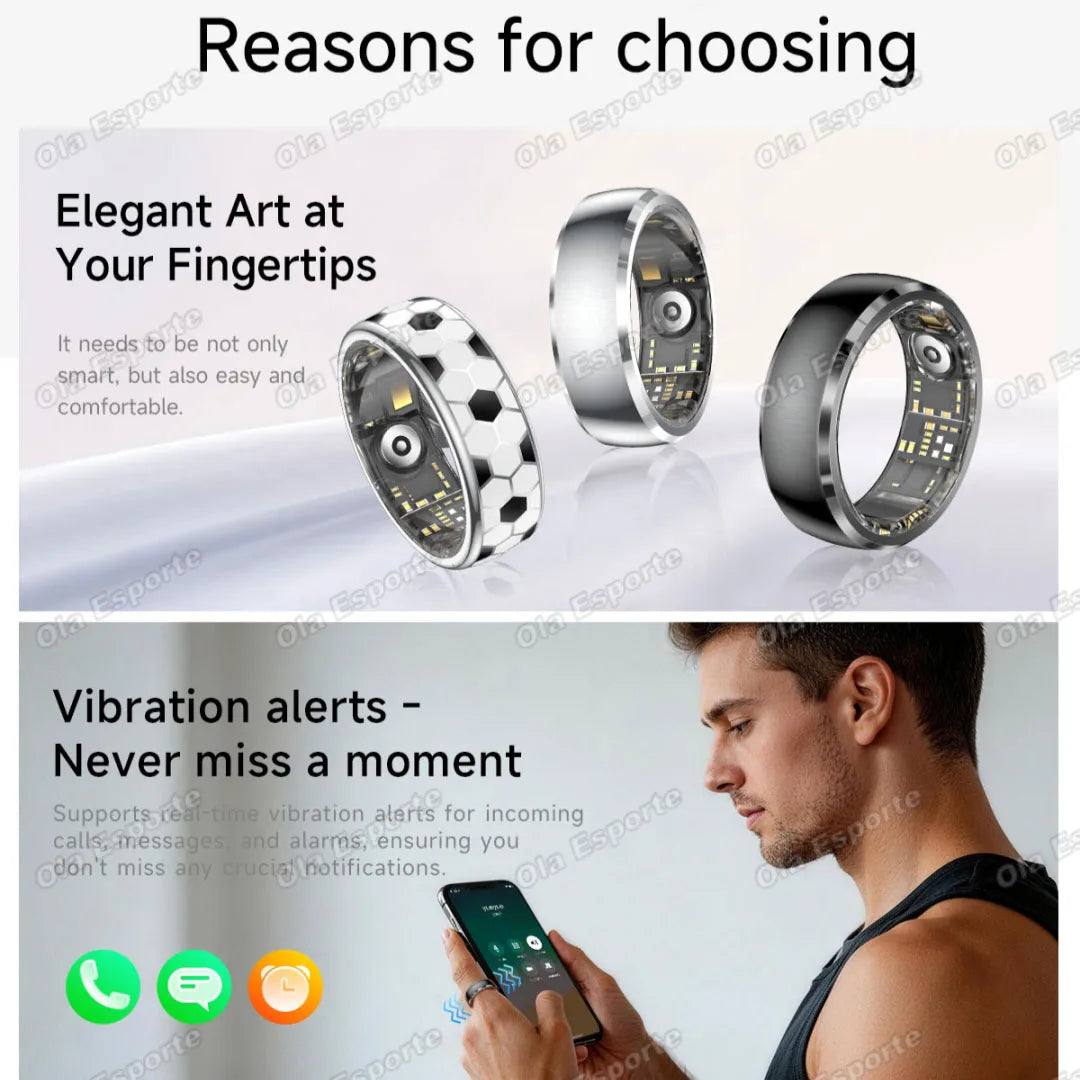 (USA Free Shipping)2026 New Smart Ring for Men Women Couple Football Ring for Gift HR Blood OXygen Blood Preasure Healthy Monitor Rings