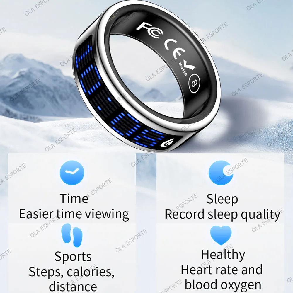 2026 Upgraded Smart Ring Men Women, Dynamic Display Screen, Health Monitoring Ring, Call Reminder, Gesture Swipe Video, Multi Sport Mode Fitness Tracker Rings IP68 Waterproof Free Shipping USA Local