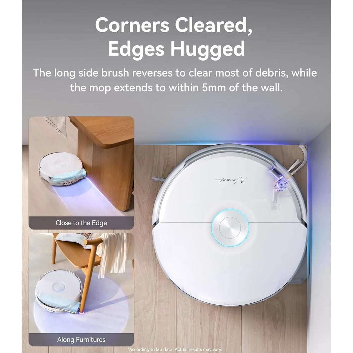 NARWAL Flow Robot Vacuum and Mop Combo, FlowWash Real-Time Self-Cleaning Track Mop, 22,000 Pa Suction, Dual-Camera AI Obstacle Avoidance, Carpet & Edge Cleaning, Self-Emptying Robot Vacuum,White