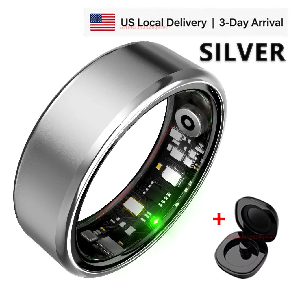 2026 Smart Ring Bluetooth Heart Rate Blood Oxygen Sleep Monitor 5ATM Waterproof Health Ring Fitness Tracker Ring Men Women For Android IOS Gift