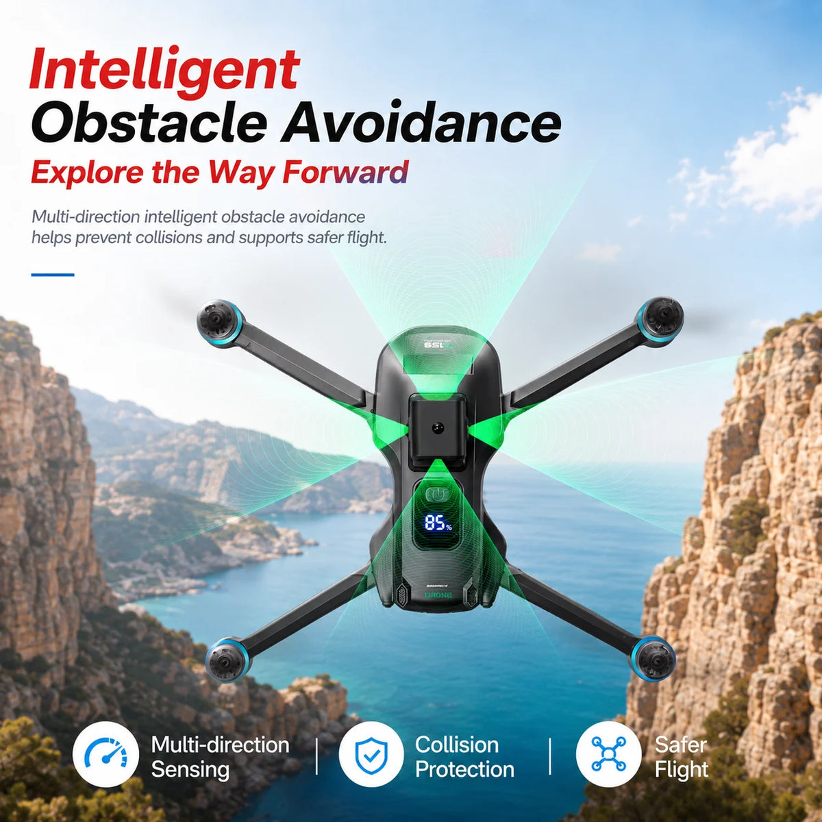 ZNLYRION GPS Drone S159 Brushless with 8K Camera 5G FPV Optical Flow Hover and 20Mins Flight Time