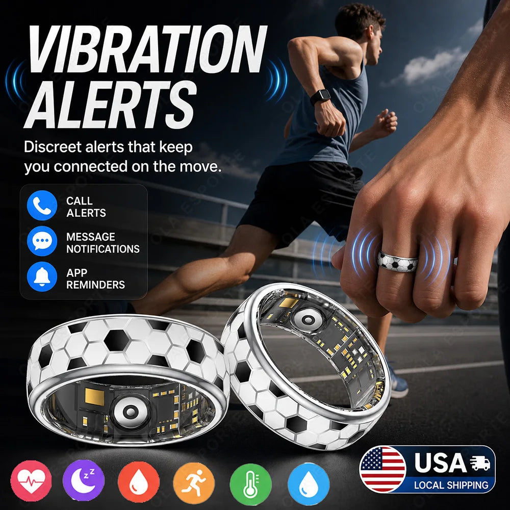 2026 Smart Ring Health Monitor Men Women Smart Rings Heart Rate Blood Oxygen Sleep IP68 Waterproof Vibration Alerts Multifunctional Finger Ring