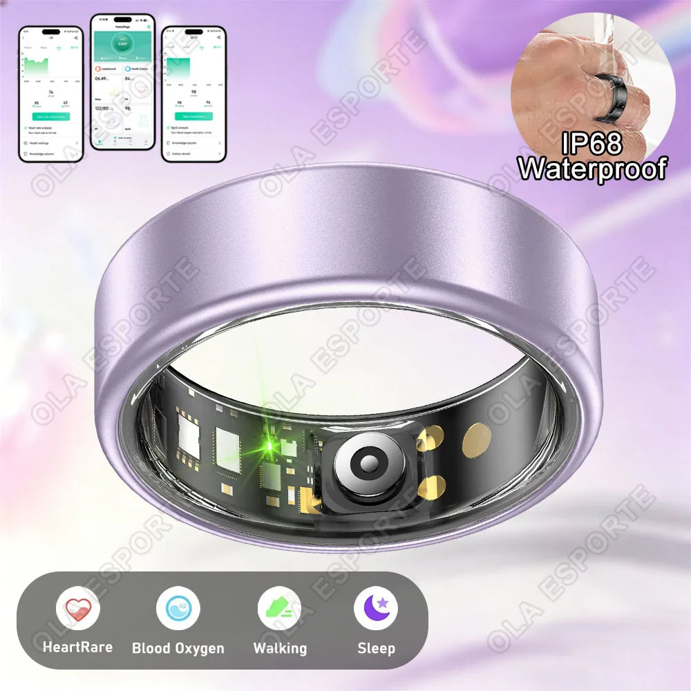 Smart Ring Men Women Heart Rate Blood Oxygen Monitor 5ATM Waterproof Multiple sports modes Step counting For Android iOS 2026 NEW R12