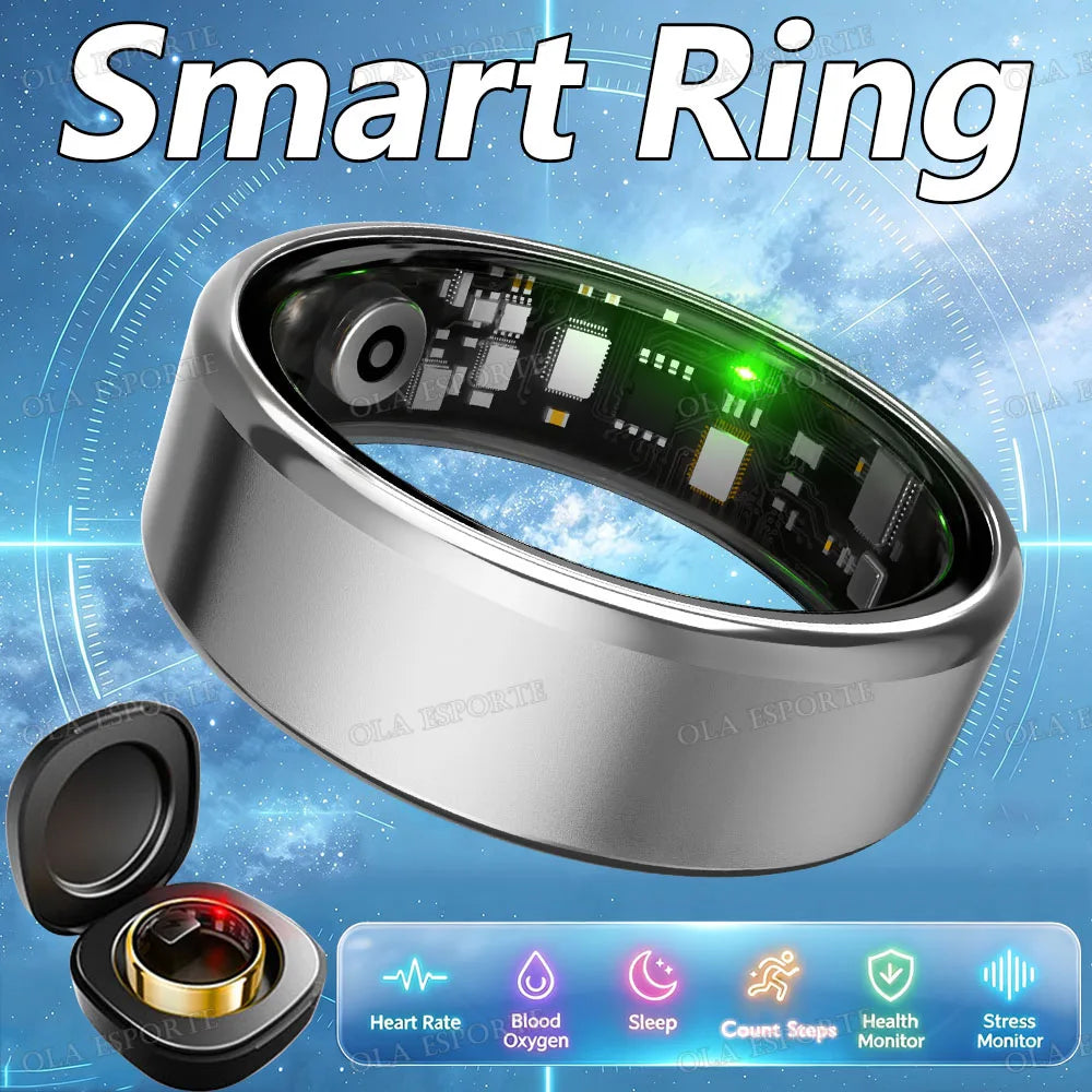 Couple Ring for Valentines day Gift New Smart Ring 2026 Heart Rate Blood Preasure Blood Oxygen Smartring With Charge Box Waterproof Take Photo Control Sport Rings R100