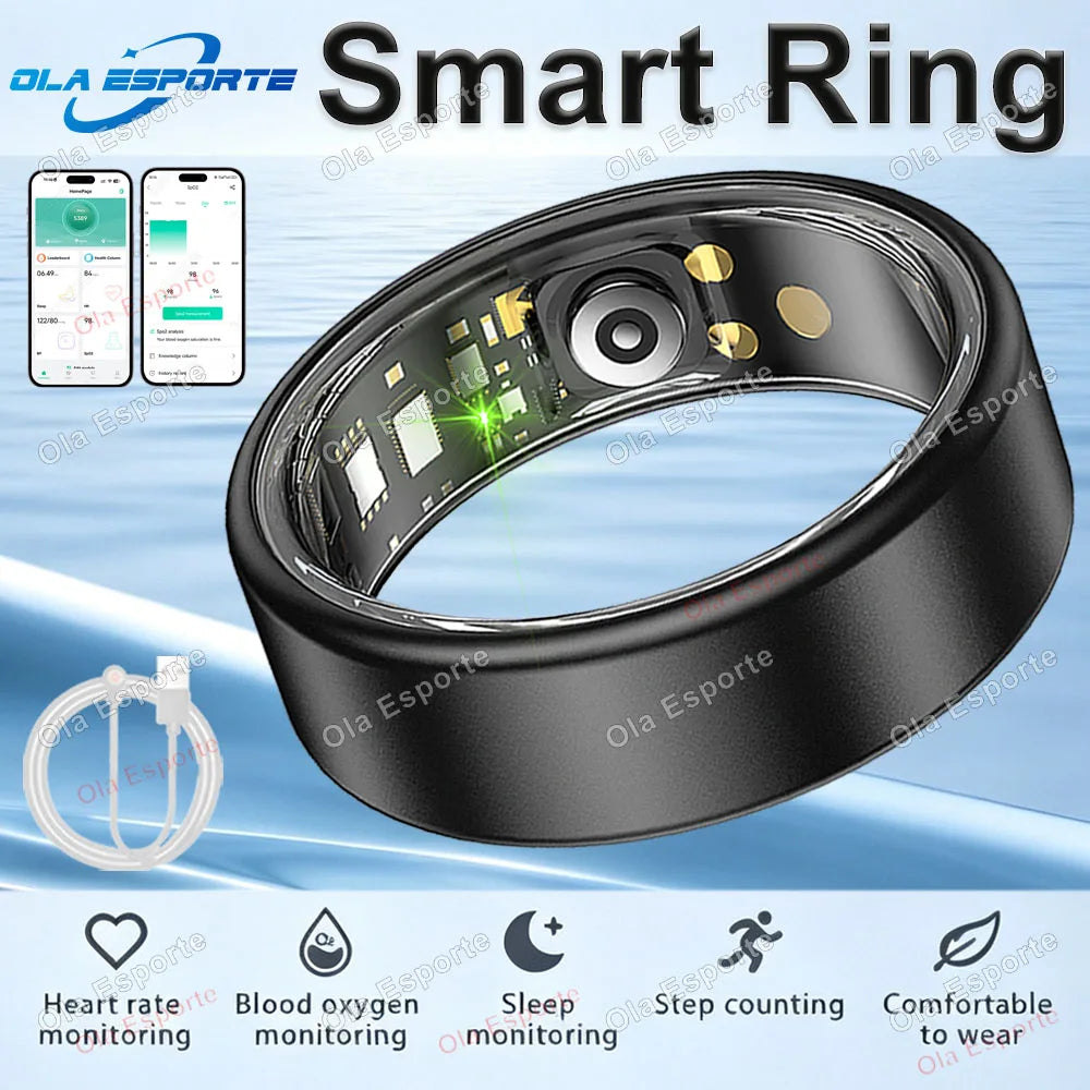 2026 Smart Ring 24‑7 Health Tracking Heart Rate Blood Oxygen Sleep Monitor IP68 Waterproof Smart Rings Men Women Fitness Step-Counting Ring Gift Ring