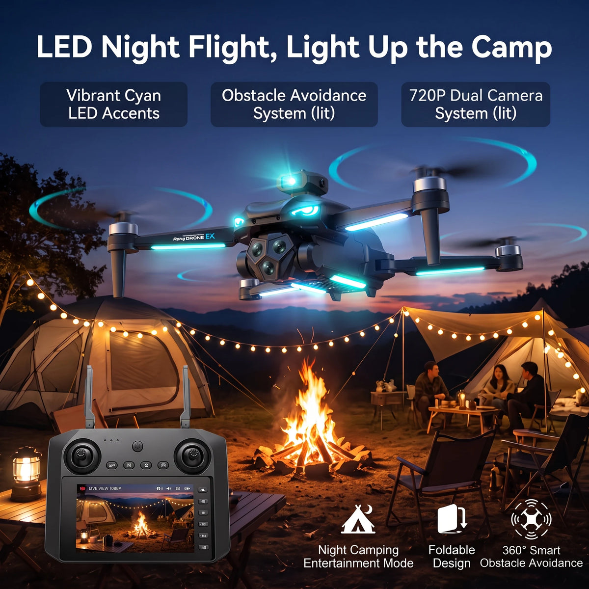 M33 MAX Professional 8k Aerial Camera Drone, Brushless Motor with Strong Wind Resistance, 90° ESC Adjustable 8K HD Lens, 4.5" Foldable Screen Control, Ideal for Stunning Autumn Landscapes.