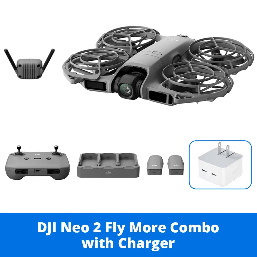 DJI Neo 2 Fly More Combo Drones with a Camera & 3 Batteries Charging Hub Optional Accessory Kit 151g 4K 100FPS Slow Motion Omnidirectional Obstacle Sensing