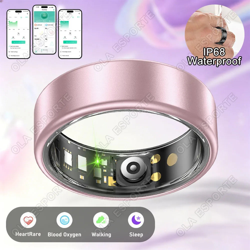 Smart Ring Men Women Heart Rate Blood Oxygen Monitor 5ATM Waterproof Multiple sports modes Step counting For Android iOS 2026 NEW R12