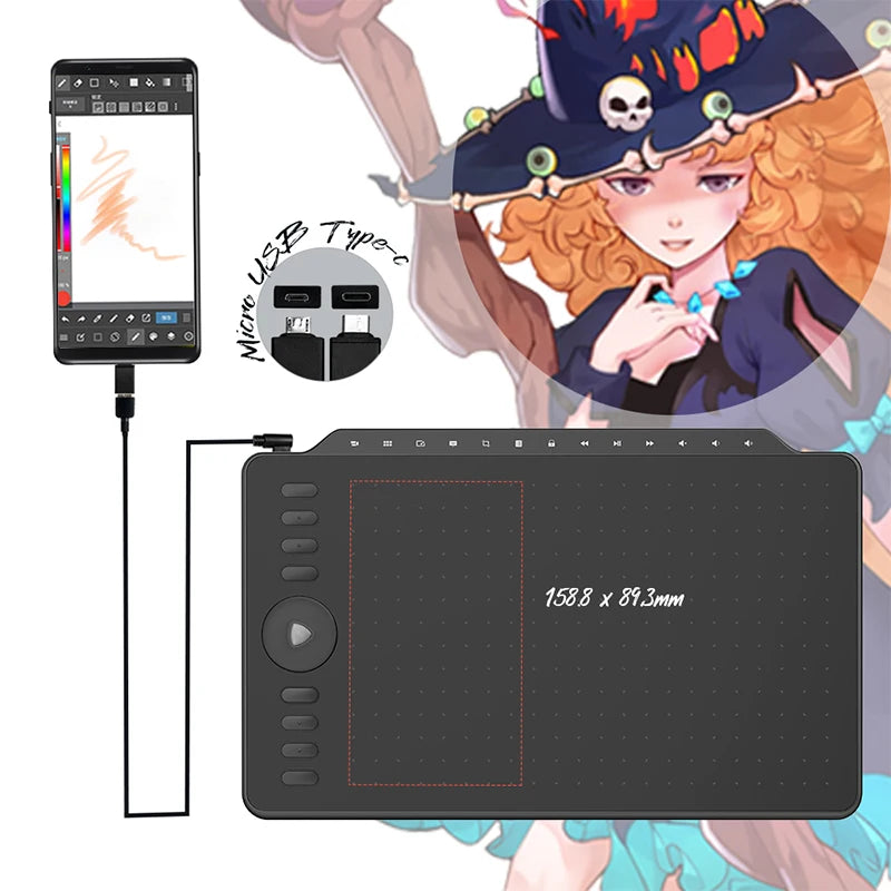 GAOMON Graphics Tablet M1220 12 Inch Large Pen Tablets Multimedia Keys for Drawing wIth PC Laptop MacOS Windows Android Phone, Boltvibewarehouse