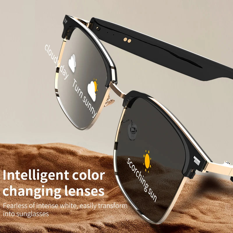 Bluetooth Smart Audio Glasses with AI Real-time Translation Open Ear Speaker Hands-free Calling Music Smart Glasses for Travel Business Meeting