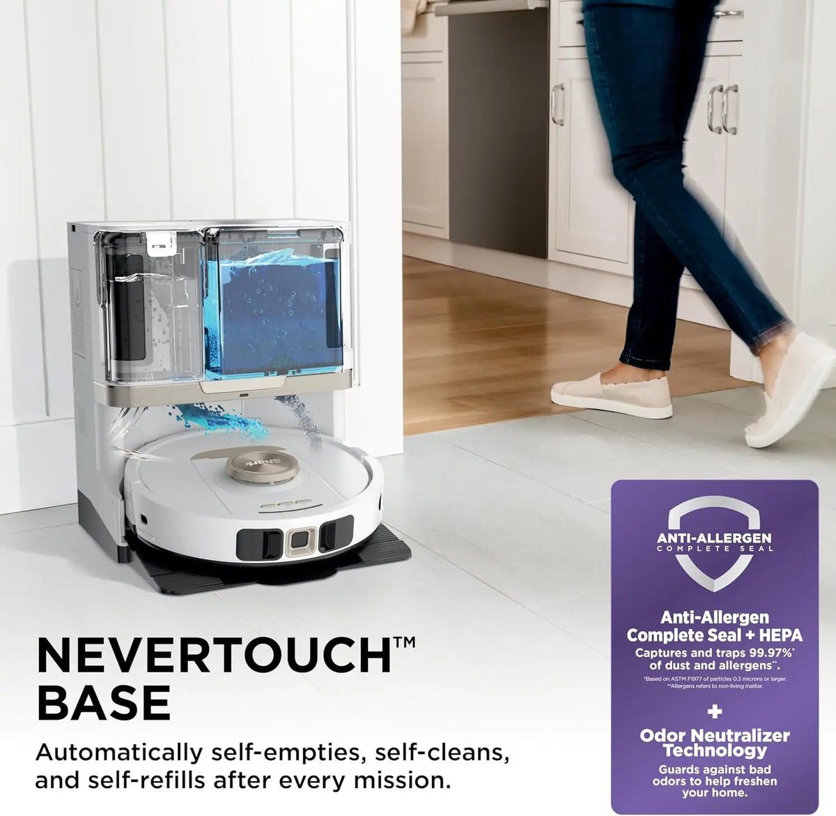 Robot Vacuum and Mop Combo, White, 60-Day Self-Emptying