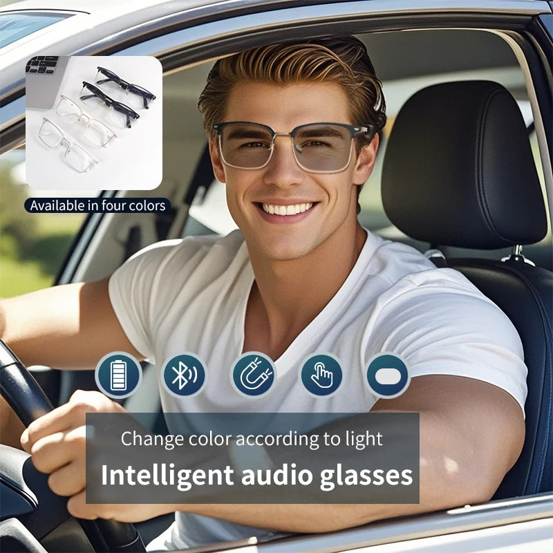 Bluetooth Smart Audio Glasses with AI Real-time Translation Open Ear Speaker Hands-free Calling Music Smart Glasses for Travel Business Meeting