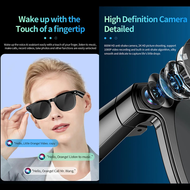 2026 New Al Smart Glasses 800W HD Camera Photo Video Recording Translation Al Image Recognition Al Conversation Smart Glasses - Boltvibewarehouse