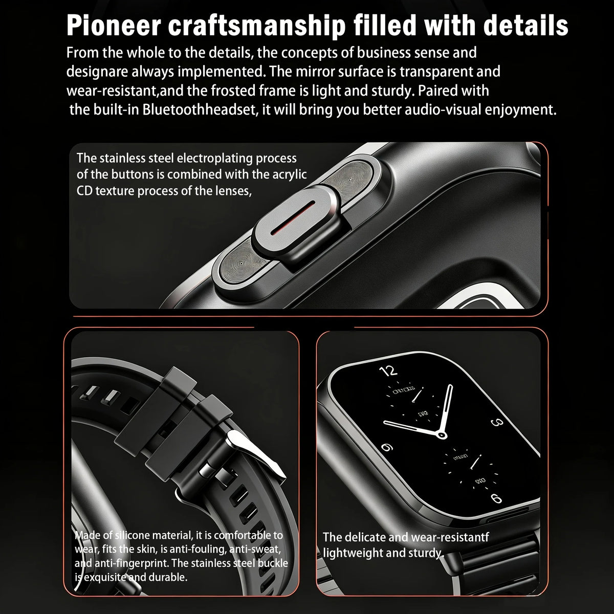 The Latest Smartwatch, Suitable for Both Men and Women, Equipped with a 2.01-inch Display Screen, Full Touchscreen Function, 2-in-1 Wireless Earphones, Music Playback, Camera Control and Other Functions, Is an Ideal Gift for
