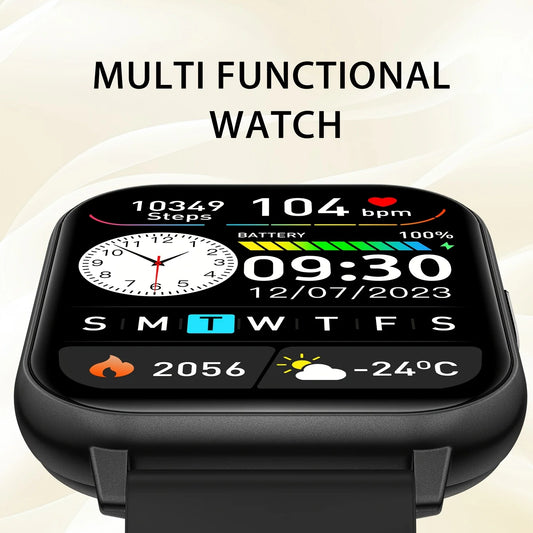 Sports Smart Watch, 1.83inch Full Touch Screen Display with Message, Answer Make Call Smartwatch, Sleep Monitoring, Sports Pedometer, Information Alerts, for iPhone Android Phones, Smartbands Fitness Watch for Women Men Frien