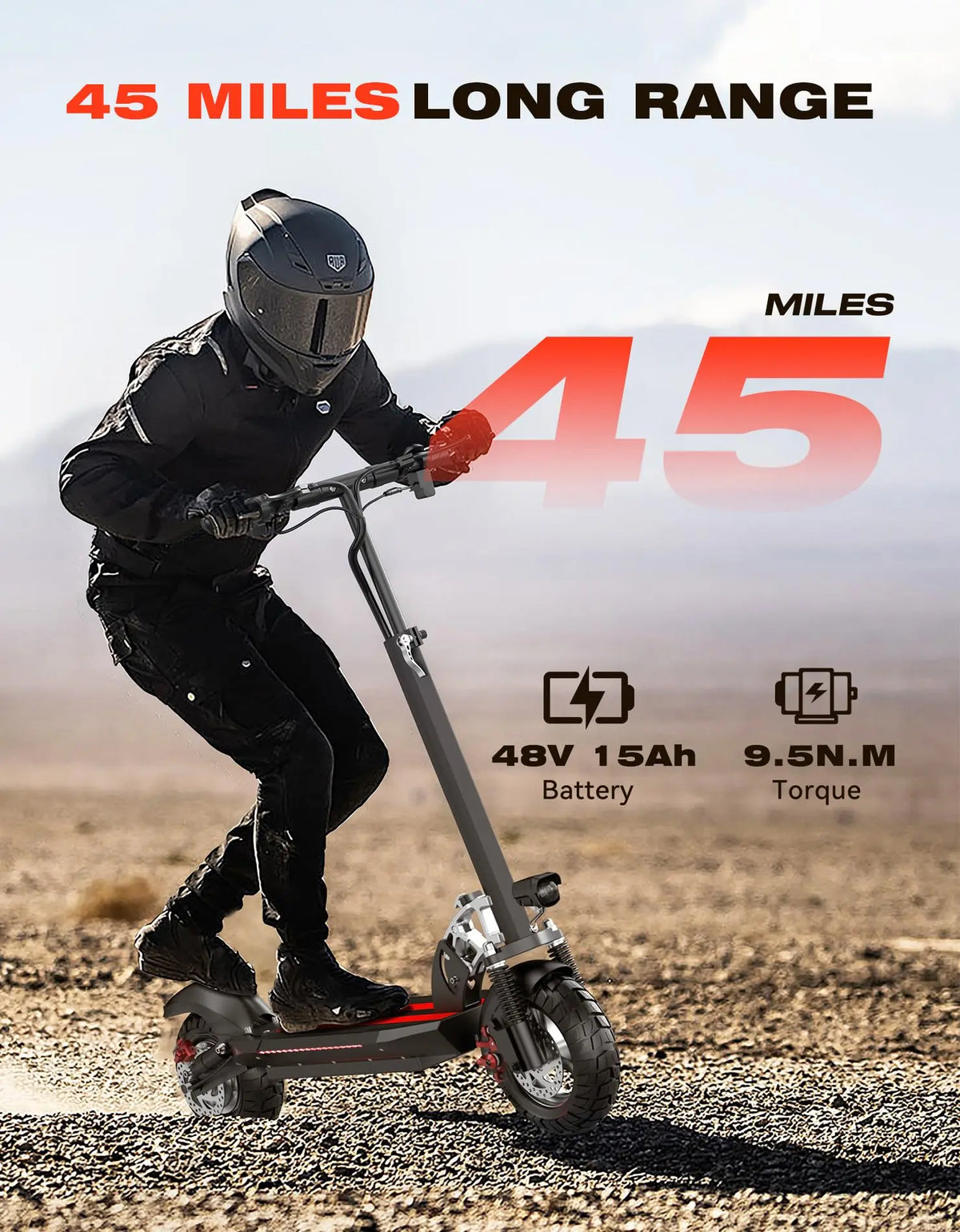 Misodo Electric Scooter for Adults with Seat, 1600W Motor, 45-Mile Range, 22 Mph Max Speed, 48V 15AH Battery, 265 lbs Max Load, Dual Disc Brake, Foldable 10" Off-Road E Scooter for Teens, UL2272 Certified