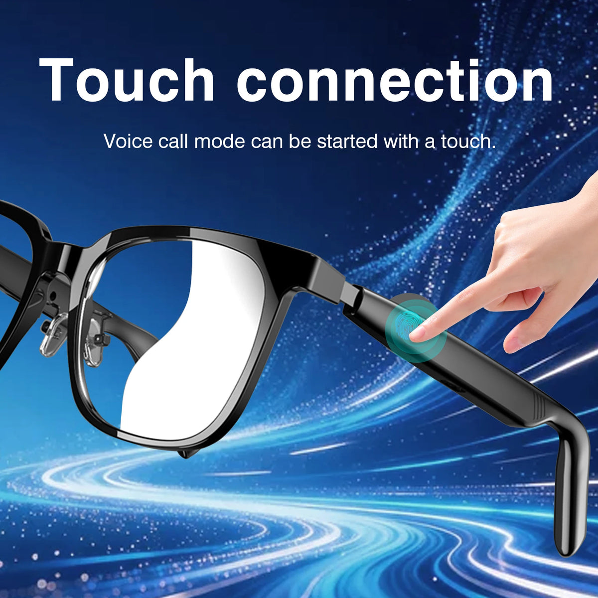 Fashion Tech Smart Glasses,UV Protection & Blue Light Filter, HD Voice Calling,Music Playback ,Suitable for Men and Women,Outdoor/Travel
