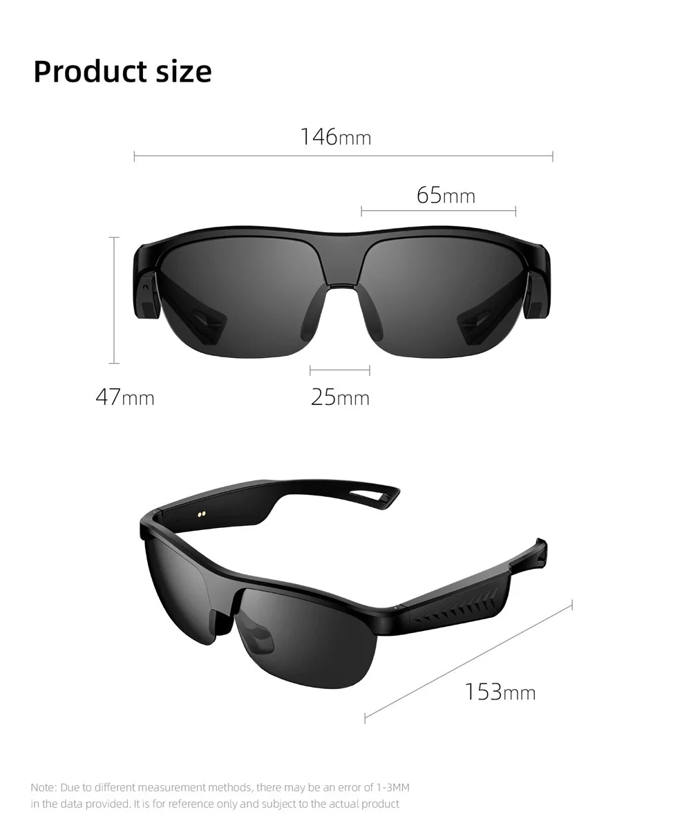 LOKMAT L01 Smart Bluetooth Glasses, Open-Ear Audio Sunglasses with Bluetooth 5.3, Touch Control, Wireless Music & Calls, GPS Navigation Support, Comfortable Fit for Sports, Outdoor Activities & Everyday Use