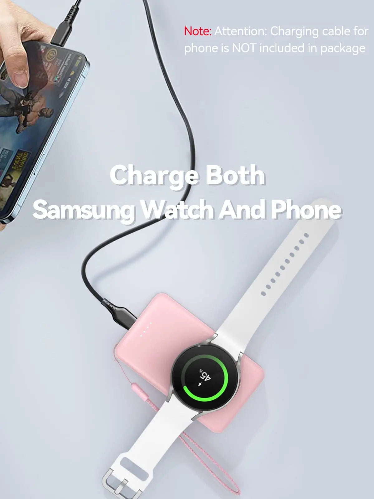 NEWDERY 4000mAh Portable Charger for Samsung Galaxy 8/8 Classic/7/Ultra/6/6 Classic/5/5 Pro/4/3,Active 2/1 Watch Charger Power Bank