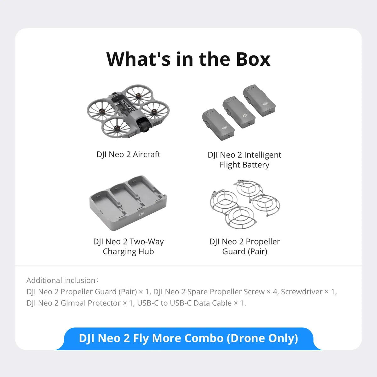 DJI Neo 2 Fly More Combo (Drone Only) Drones With a Camera Drone 4k Professional with Optional Accessories ActiveTrack for Cycling, Omnidirectional Obstacle Avoidance