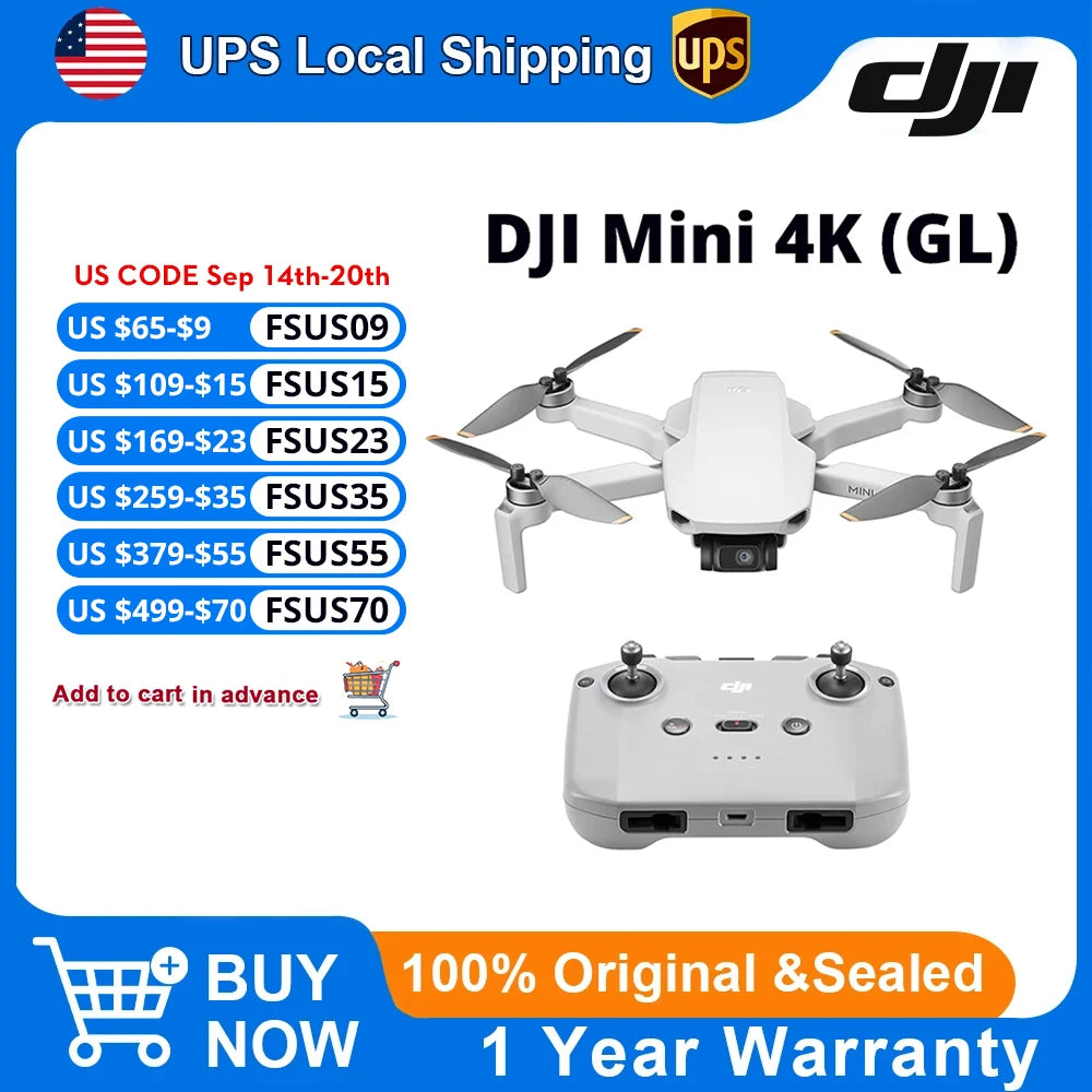 DJI Mini 4K Drones with a Camera | Drone 4K Professional Imaging Ultra-Light 4K 30FPS 3-Axis Gimbal 31Mins Flight 10KM Transmission 3 Batteries