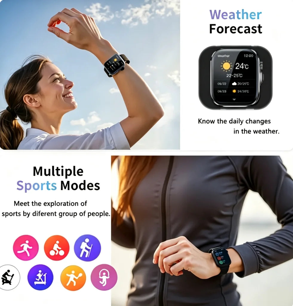 New Big Screen Smart Watch-2026, 5.11 cm Full Touch Screen, Wireless Calling/texting/multiple Sports Modes, with Outdoor LED Light Buttons, USB Rechargeable, Alloy Case/metal, 2 Replaceable Straps, Activity Tracking Watch, Gi