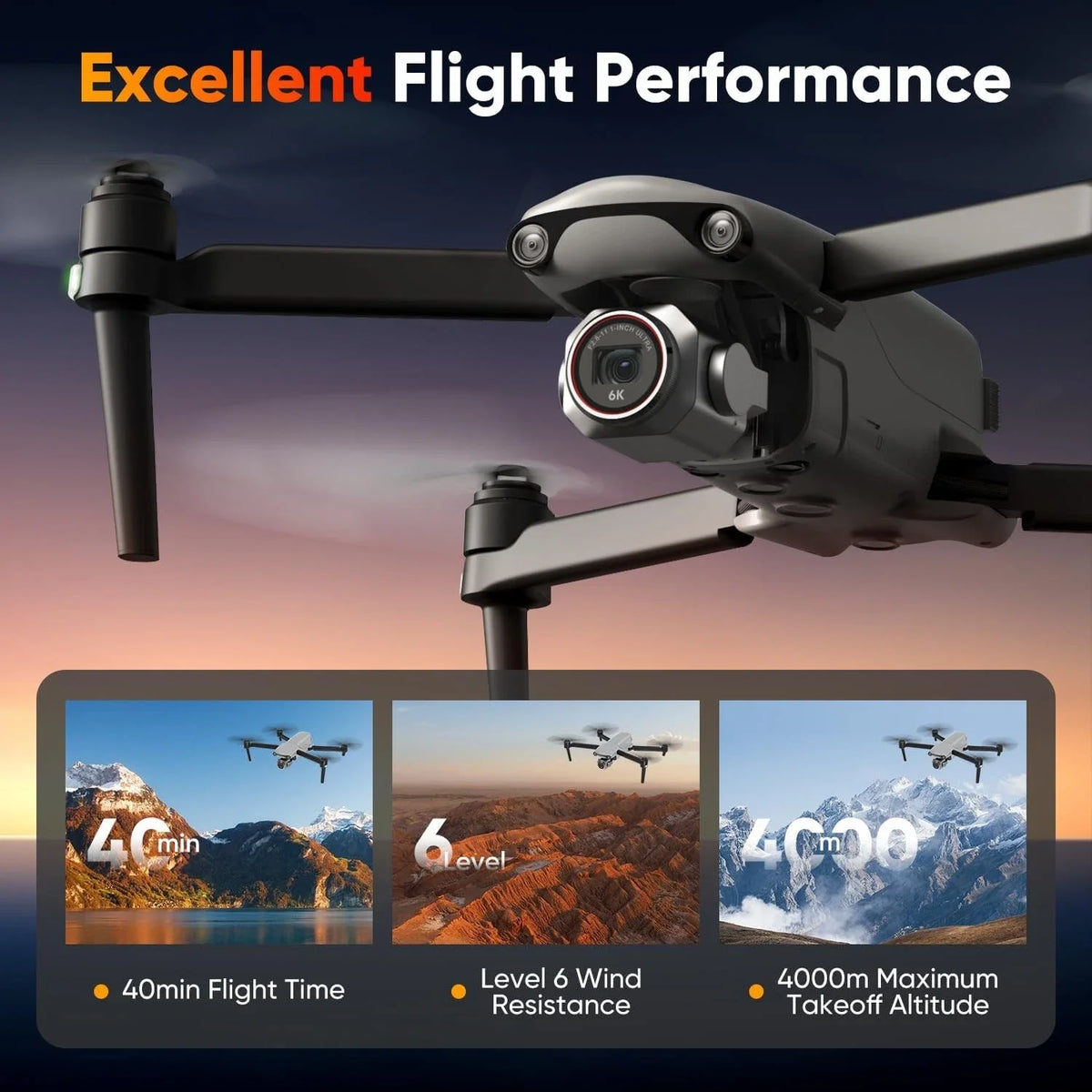 2026 Autel Robotics EVO Lite 6K Drone Enterprise Basic Combo with 1-inch CMOS Sensor, 20MP Camera, 6K Video, 40Mins Flight Time, 12KM FPV Transmission, SDK Supported, Industrial UAV