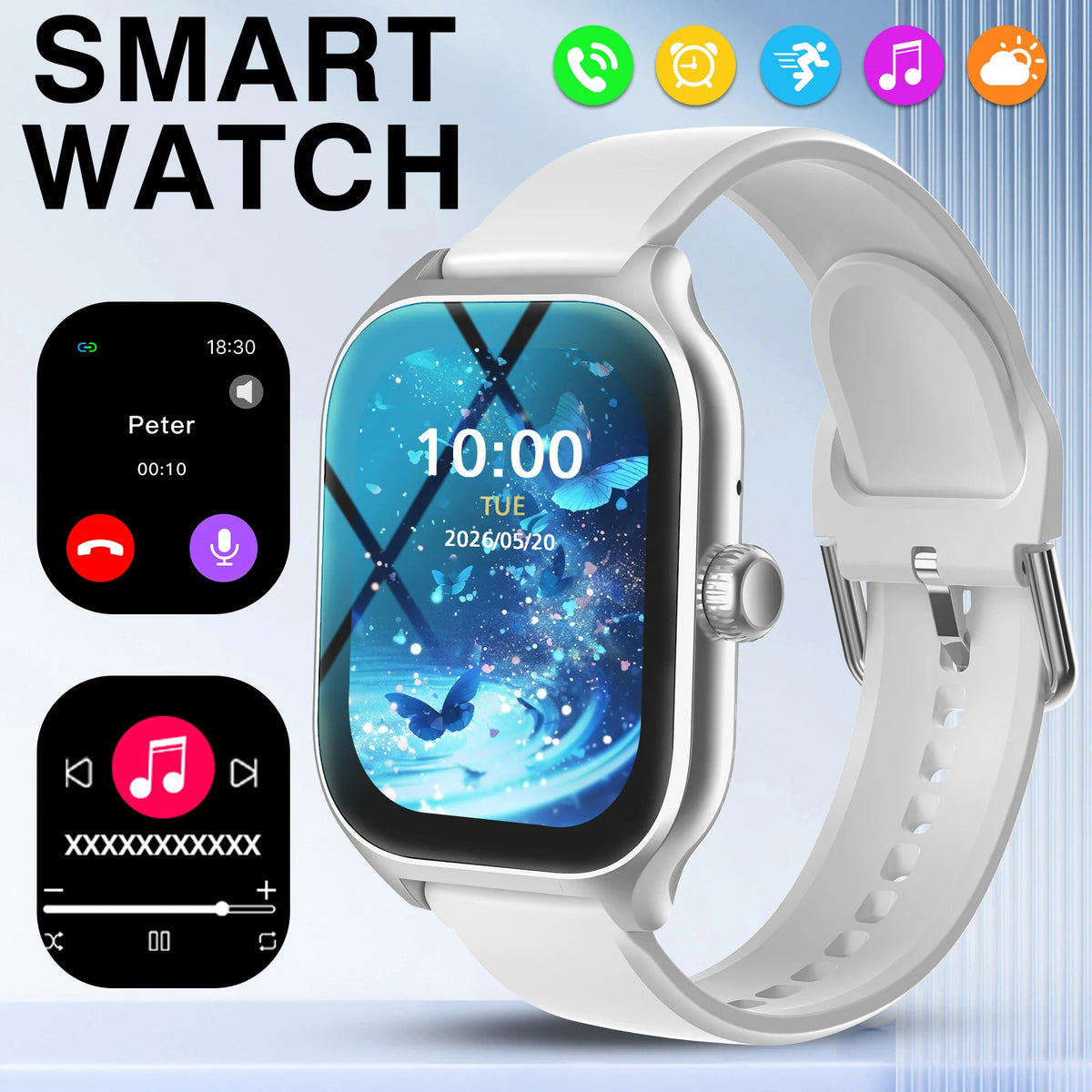New Full-Touch High-Definition Men'S and Women'S Sports Smartwatch Features Wireless Dialing, Answering Calls, Motion Tracking and Music Control. Suitable for Android & IPhone,The First Choice for Gifts