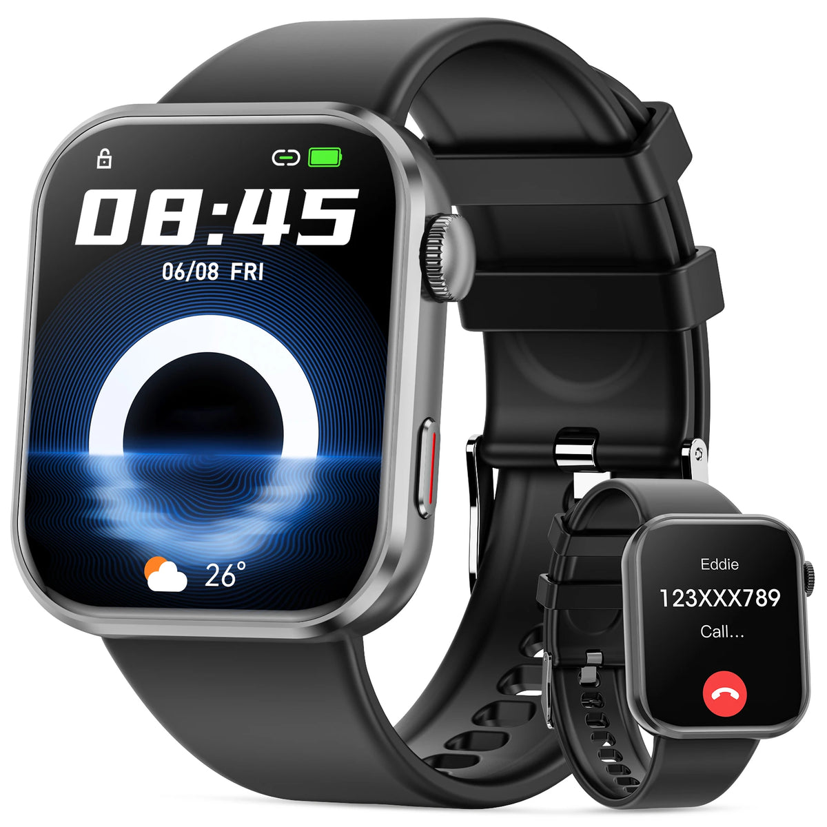 Y2 Smart Watch Bluetooth Call 1.93" HD Touch Screen IP68 Waterproof Heart Rate Blood Oxygen Monitor Fitness Watch For Android IOS