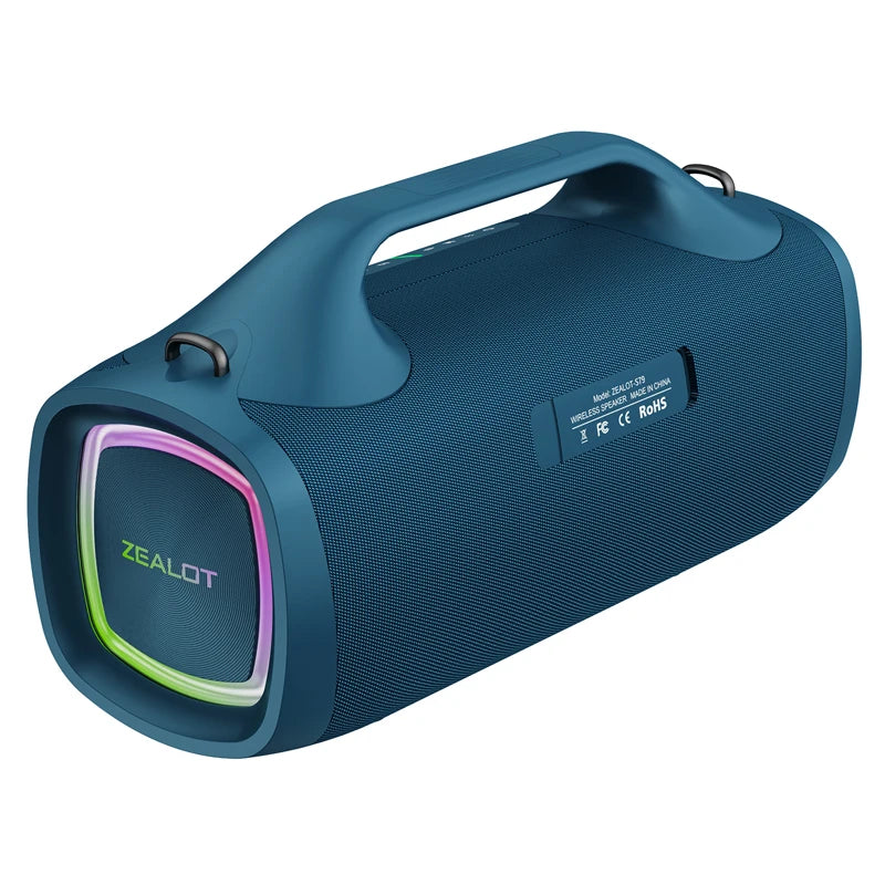 ZEALOT-S79 100w Wireless Speaker, Outdoor Portable Subwoofer, Bluetooth-Connectable Speaker, Hifi Sound Quality, Dual Pairing, Fast Charging, 24000mah Battery, Long Battery Life, Big Party Speaker, Camping Speaker, Blue Speak