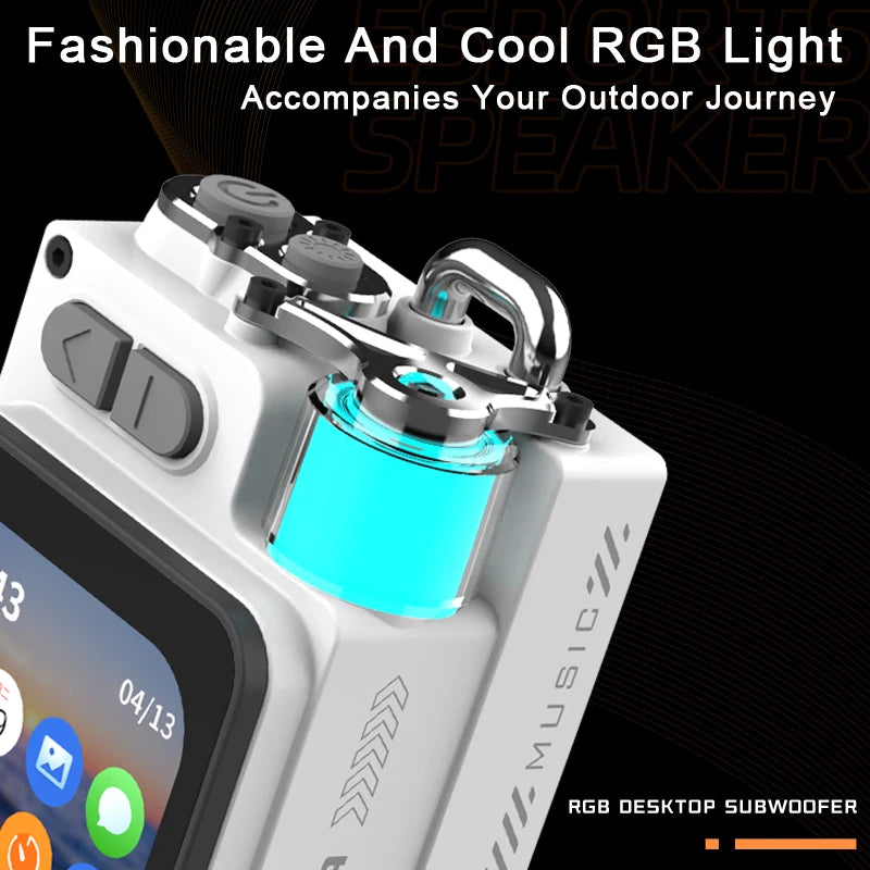 GAMINJA Powerful Bluetooth Speaker, Bass Wireless Outdoor Speakers LED Display Screen with RGB Desktop Subwoofer - Boltvibewarehouse