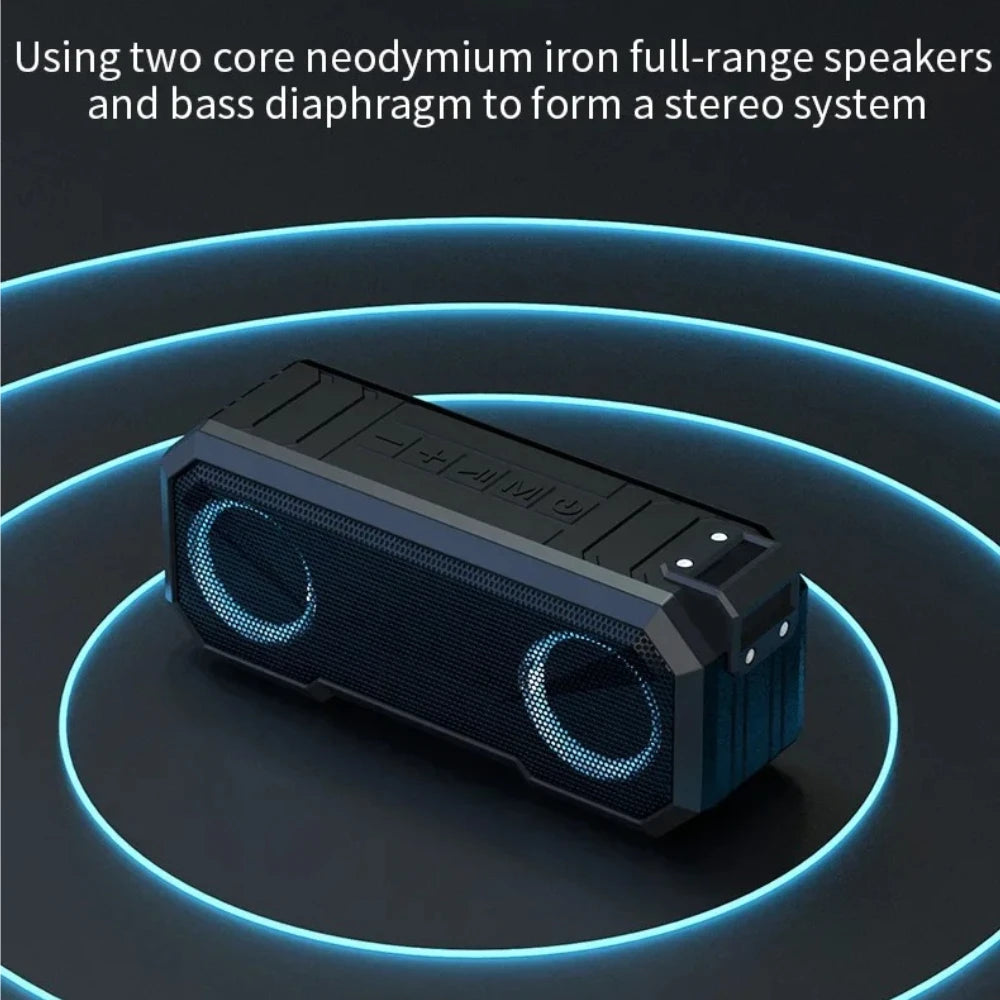 Portable Bluetooth Speaker Wireless LED Flash Light TWS Bass Stereo IPX7 Waterproof Loudspeaker FM Radio 12 Hours Playtime Subwoofer Outdoor Boombox for Pool Beach Party Camping Travel Smartphone Compatible - Boltvibewarehouse