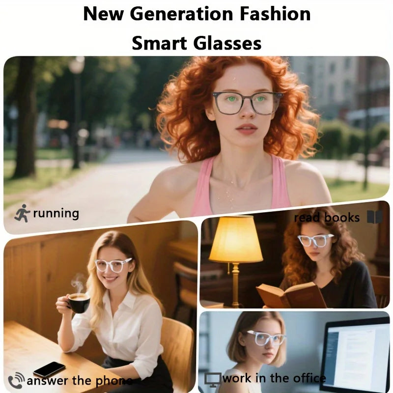 Bluetooth Smart Audio Glasses with AI Real-time Translation Open Ear Speaker Hands-free Calling Music Smart Glasses for Travel Study
