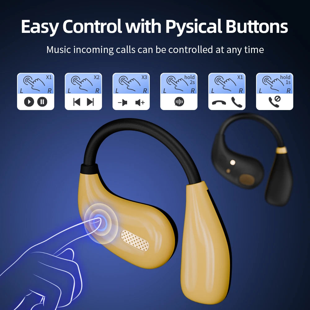 Sports TWS Bluetooth 5.4 Earphones with Mic Wireless Headphones Noise Canceling Earbuds In-Ear Waterproof Headsets
