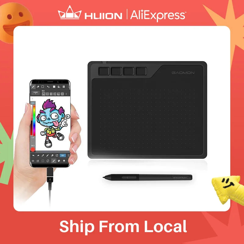 GAOMON S620 6.5x4 Inches Digital Pen Tablet For Drawing Design Android Phone Windows Mac OS System Compatible Graphics Tablet