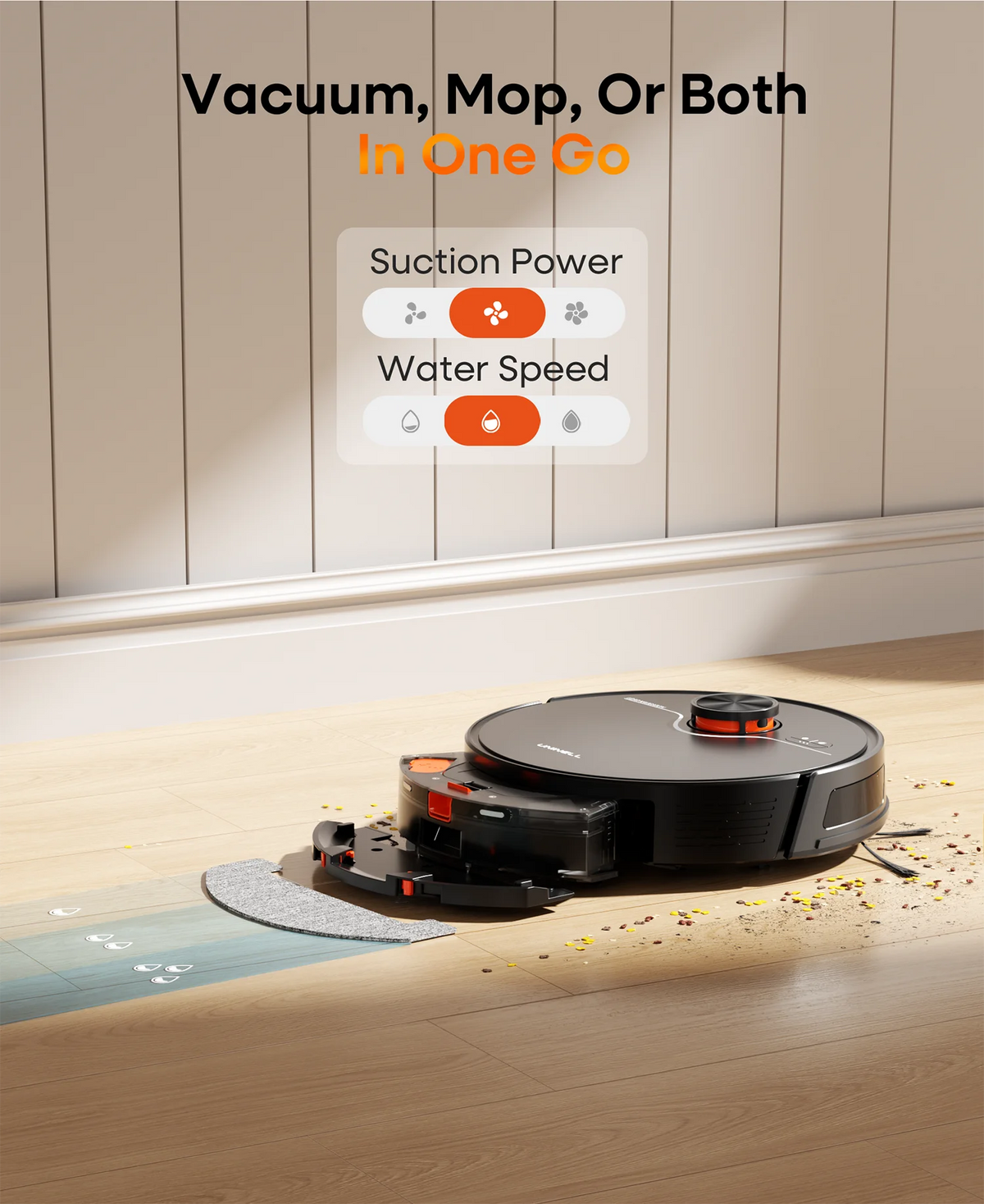 Refurbished UNINELL By Erabros UR3 Robot Vacuum and Mop Combo, 7000Pa Suction Robotic Vacuum, Self-Emptying 90 Days Capacity, LiDAR Navigation Home Mapping, 180 Mins, App/Alexa, for Pet Hair Carpets Hard Floors