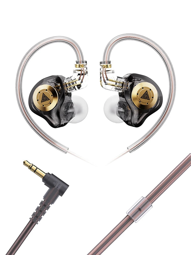 AK6 PRO IEM Earphones Bass Sound Earbuds Dynamic Drive HiFi Headphones Sport Noise Cancelling Headset with Detachable Cable