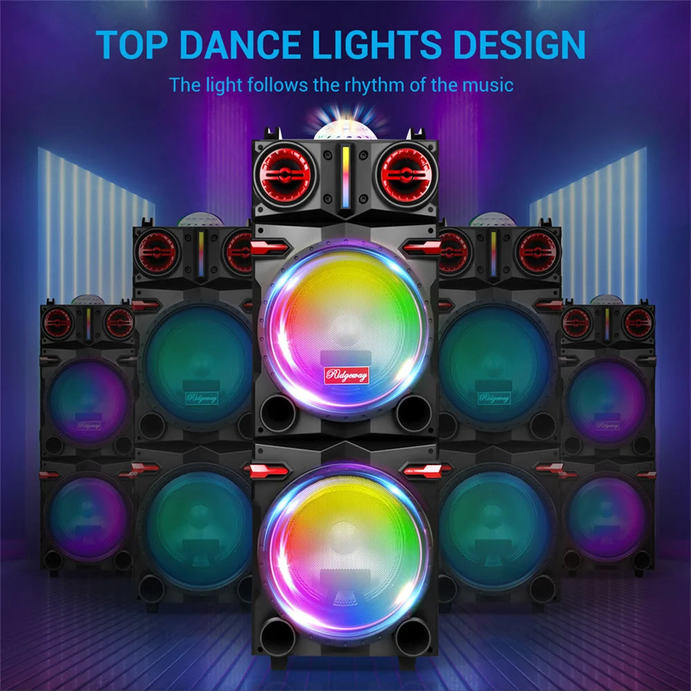 9000W Portable Bluetooth Speaker Heavy Bass Sound System Party Dual10" Subwoofer Led Light Rechargeable Loud Dj Speaker - Boltvibewarehouse