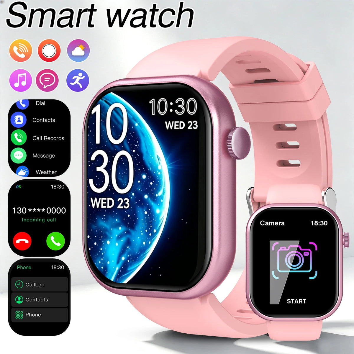 2026 New Smart Watch,HD Touch Screen Smart Watch,Wireless Call, Music Control, Fitness Tracker, Remote Camera, Multi-Sport Modes, Sedentary Reminder, Suitable for Android & IPhone