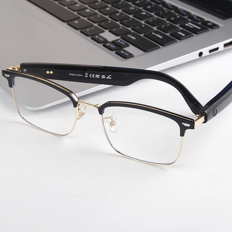 Bluetooth Smart Audio Glasses with AI Real-time Translation Open Ear Speaker Hands-free Calling Music Smart Glasses for Travel Business Meeting