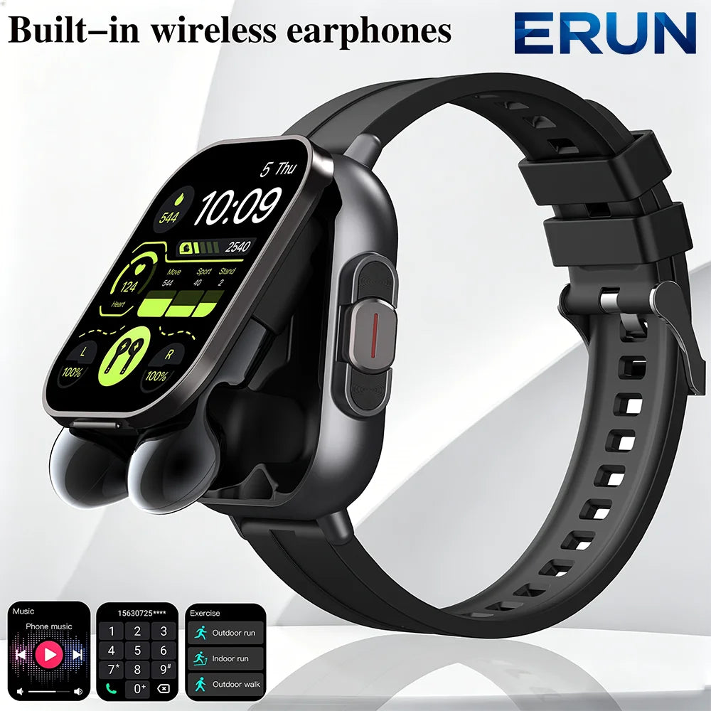 The Latest Smartwatch, Suitable for Both Men and Women, Equipped with a 2.01-inch Display Screen, Full Touchscreen Function, 2-in-1 Wireless Earphones, Music Playback, Camera Control and Other Functions, Is an Ideal Gift for