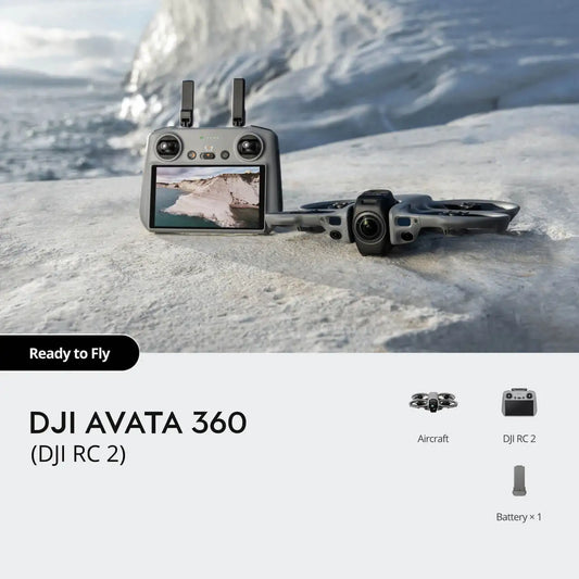 DJI Avata 360 (DJI RC 2) Drones With 1-Inch 8K 360° Imaging 360° Camera Drone With Propeller Guard Includes RC 2 With a Built-In Screen