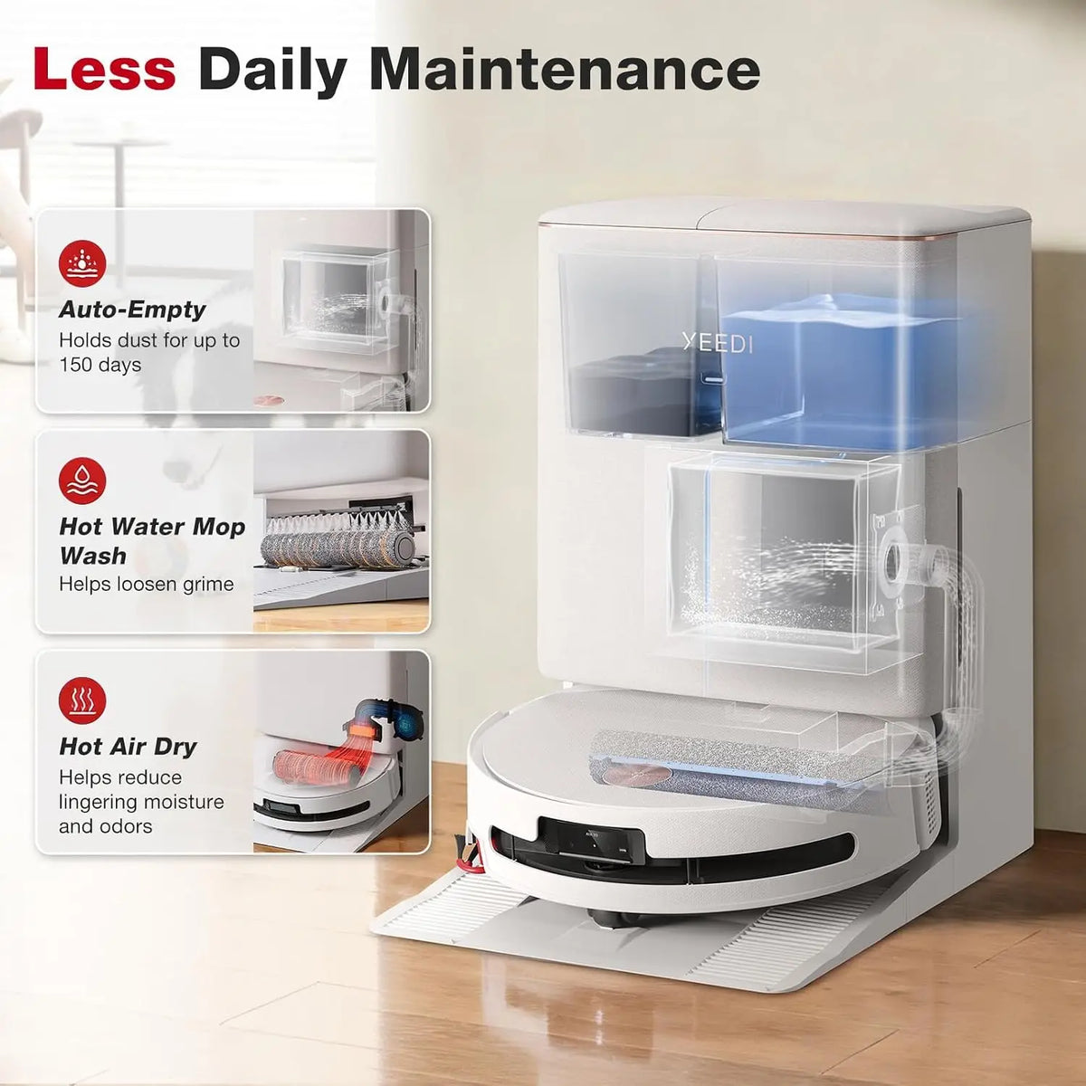 30000Pa Blast Suction Roller Mop Robot Vacuum