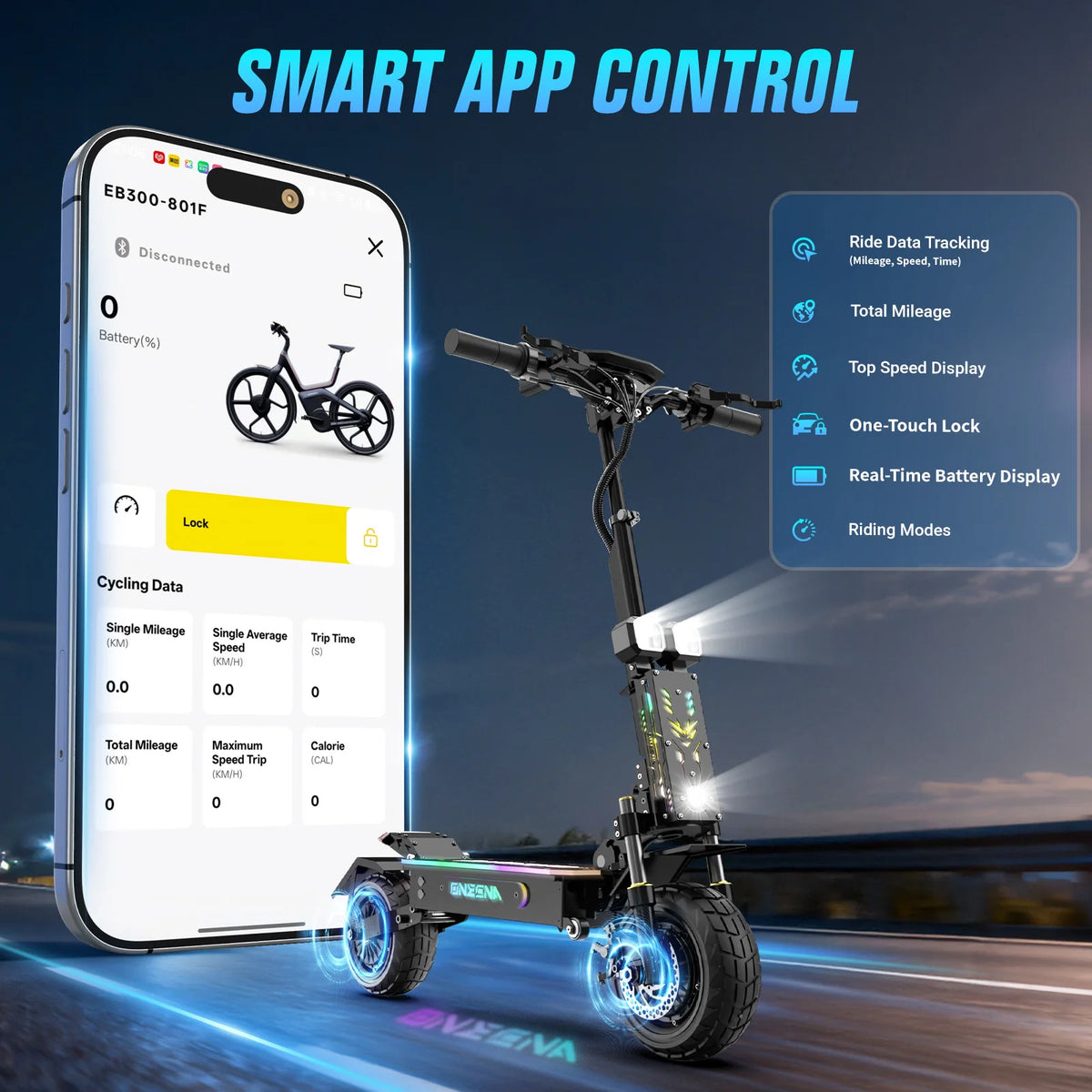 ONECNA GT7 Electric Scooters Adults- 5600W Dual Motor, 45 MPH Fast Escooter 55 Miles Long Range Battery E Scooter for Adult, 11 Inches Off Road Tires Foldable E-Scooters