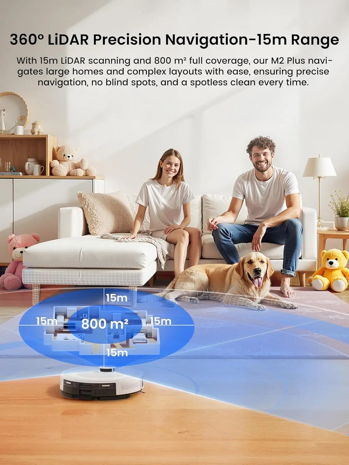 Lefant M2L Plus Robot Vacuum and Mop, 40-Day Self-Emptying, 6000Pa Strong Suction, Customized Cleaning, Multi-Floor Mapping, 130 Min Runtime, 2.4G/5G WiFi/Alexa/APP/iWatch