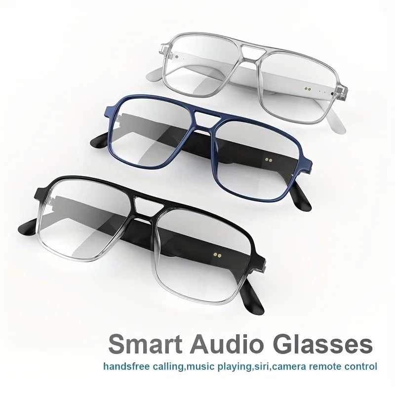 Shuangqiao Wireless Audio Smart Glasses, Photochromic Sunglasses with Blue Light and UV Protection, Built‑in Speaker for Music, Hands‑Free Calling & Voice Assistant, Unisex Daily Eyeglasses