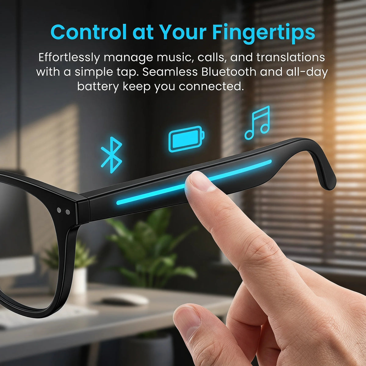 Smart AI Translation Glasses, Ultra‑Light Portable Eyewear Supporting 164 Languages, Photochromic Lenses, Open‑Ear Design for Hands‑Free Calls & Music, for Travel Sports Daily Use