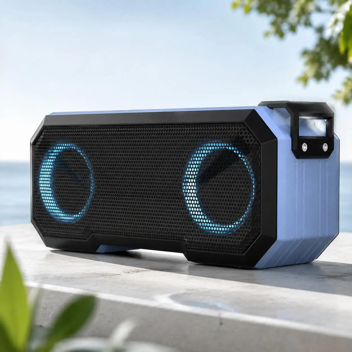 Portable Bluetooth Speaker Wireless LED Flash Light TWS Bass Stereo IPX7 Waterproof Loudspeaker FM Radio 12 Hours Playtime Subwoofer Outdoor Boombox for Pool Beach Party Camping Travel Smartphone Compatible - Boltvibewarehouse